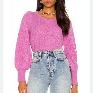 WHITE + WARREN | Cashmere Lace Stitch Scallop Crew Neck Sweater